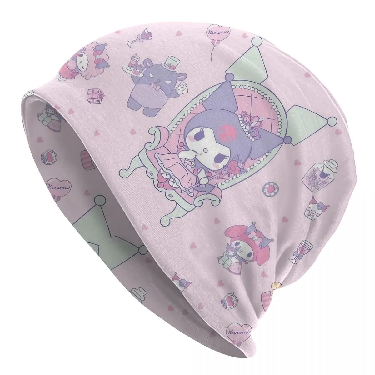 

Кепка Куроми, милая мультяшная готическая мужская и женская уличная шапка Skullies, весенняя теплая шапка двойного назначения