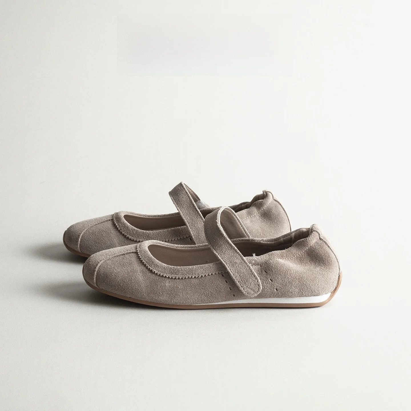 Foldable Smooth Leather Ballet Flats Women's Versatile Fashionable Soft Bottom Comfortable Shallow Mouth Mary Jane Single Shoes