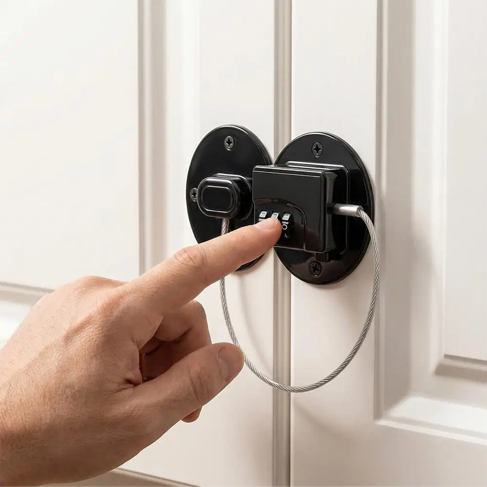 Fridge Lock for Kids and Adults, Refrigerator Locks with Combination, for Closet, Cabinets, Drawers Strong Non-Marking Adhesive