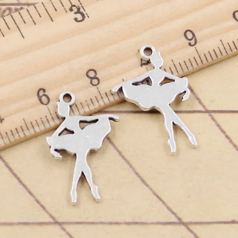 20pcs Charms Ballet Girl Dancer 22x15mm Tibetan Silver Color Pendants Antique Jewelry Making DIY Handmade Craft