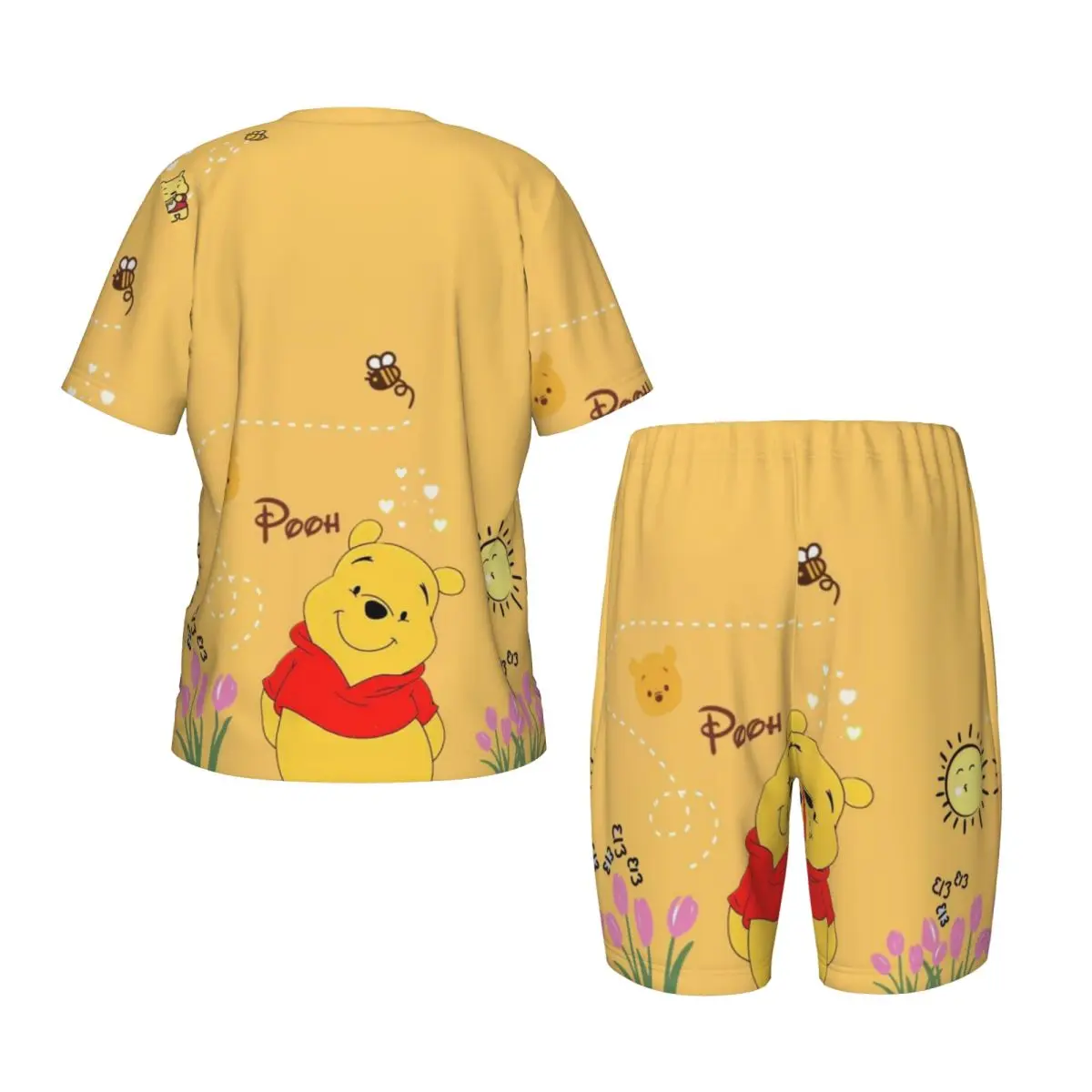 Pooh Bear New Summer Plus Size 4XL Pajamas Set for boys girls Nightwear