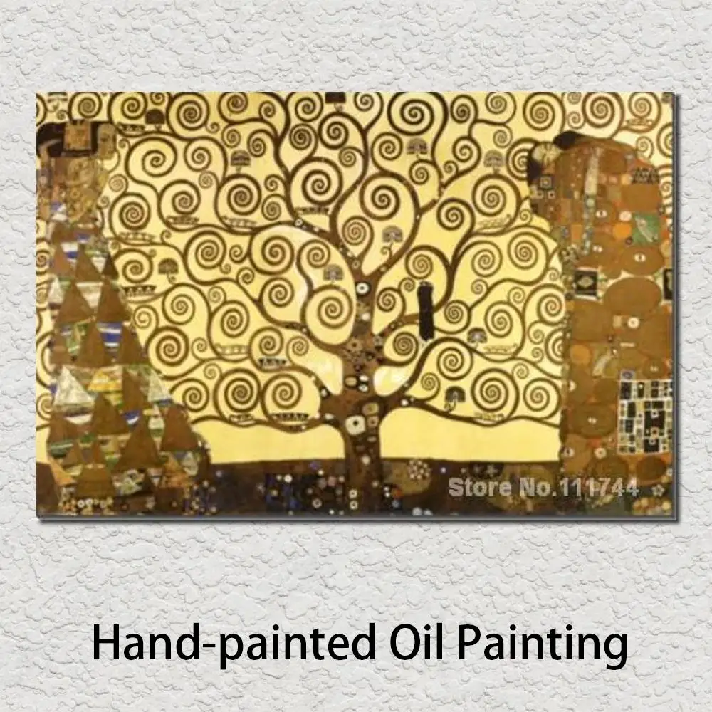 

Paintings for Wall in Bedroom Tree of Life of Gustav Klimt Oil Replicas Canvas Art High Quality Hand Painted