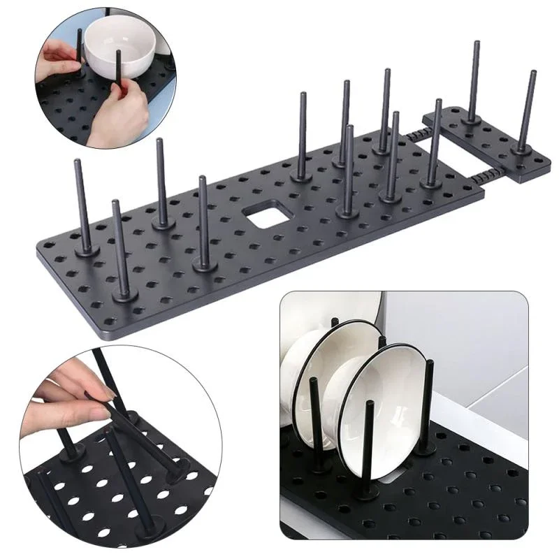 

Kitchen Organizer Sink Drain Shelf Dish Drying Rack Bowl Plates Shelf Storage Drawer Desktop Adjustable Holder Home Accessories