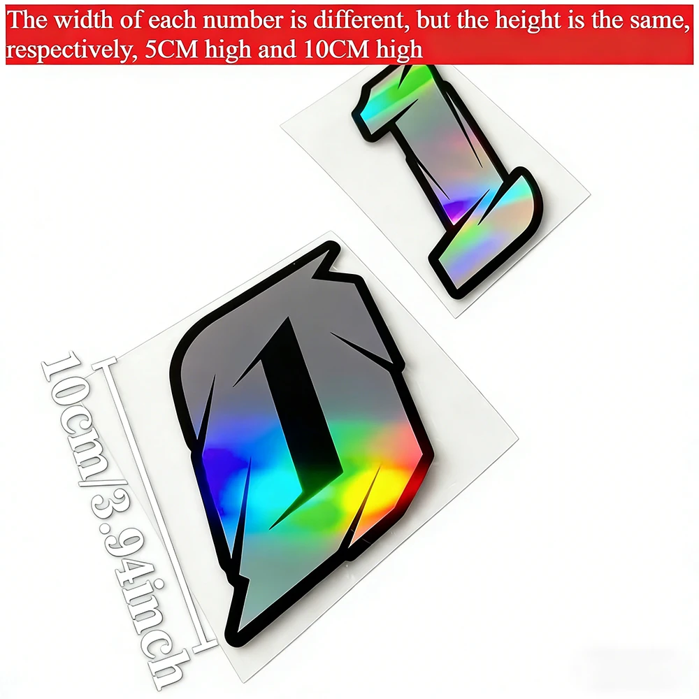 1PC Laser Number Motorcycle Stickers Waterproof Motorbike Fuel Tank Electric Scooter Bicycle Decoration Durable Vinyl Decals image 4