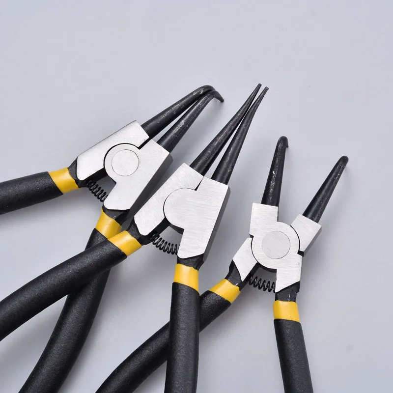 1pcs ﻿6/7/9 inch Circlip Pliers Retaining Ring Pliers Inner Outer Staight Bent Plier Retaining Snap Ring Remover Tool