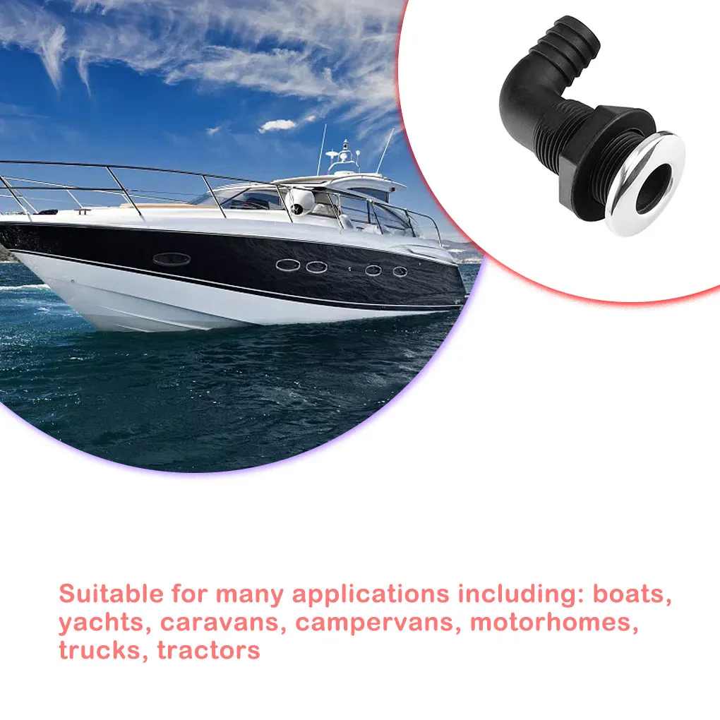 Scupper Elbow Black Connector Outlet Thru Hull Aerator Yacht Sail