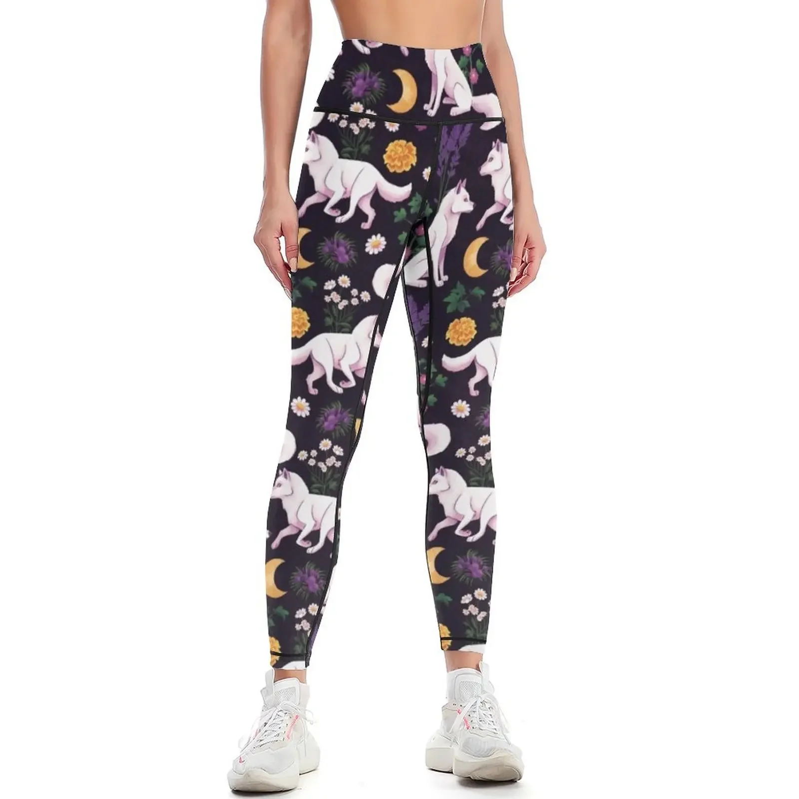 

White Wolf Floral Pattern Leggings sportswear for gym Women's sportswear sports for push up gym sportswear woman Womens Leggings