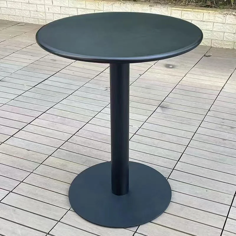 Outdoor coffee milk tea shop carbon steel wrought iron small round dining table rectangular table leisure table balcony home Int