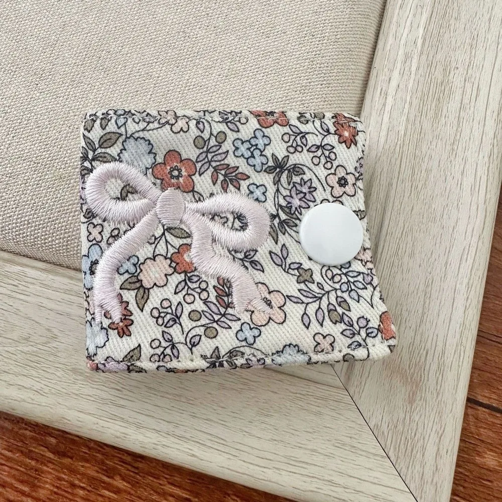 Snap Fastener Data Cable Storage Clip Cotton Embroidery Charger Cable Organizer Portable Bow Cable Organizer Set Headphone Cable