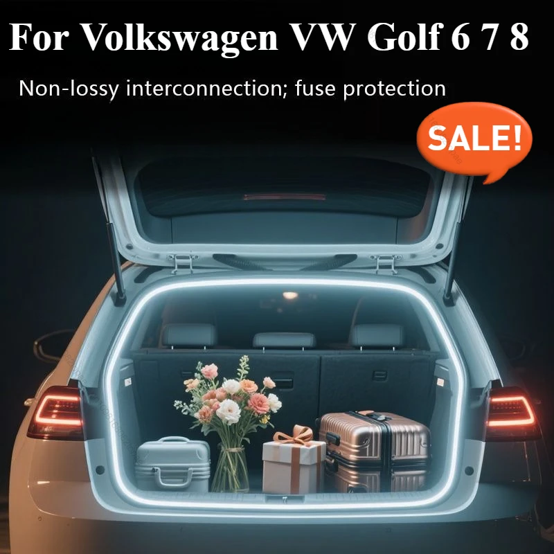

For Volkswagen VW Golf 6 7 8 Car Rear Trunk Brighten LED Strip Lighting Waterproof Flexible Accessories