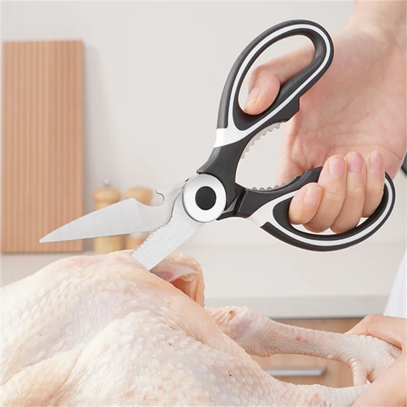 

Stainless Steel Kitchen Scissors Multi Purpose Duck Fish And Chicken Bone Non Slip Sharp Scissors Kitchen Household Accessories