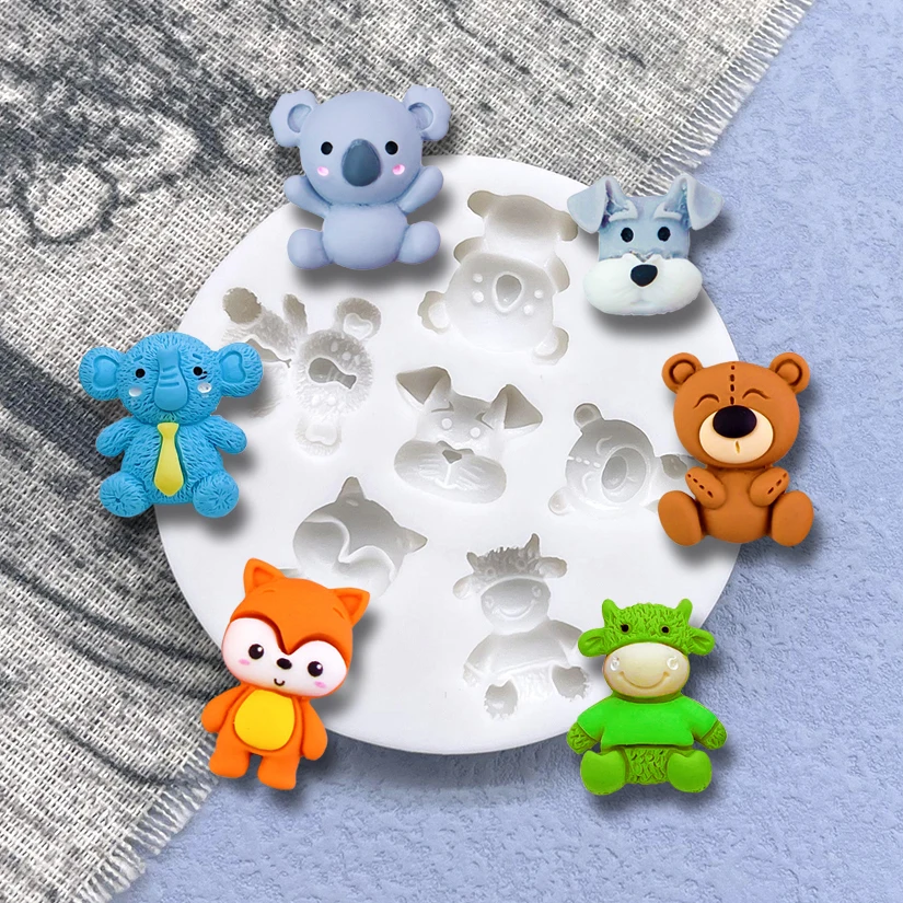 Bear Koala Dog Fox Cattle Silicone Sugarcraft Cupcake Baking Mold Cookie Chocolate Cupcake Fondant Cake Decorating Tools