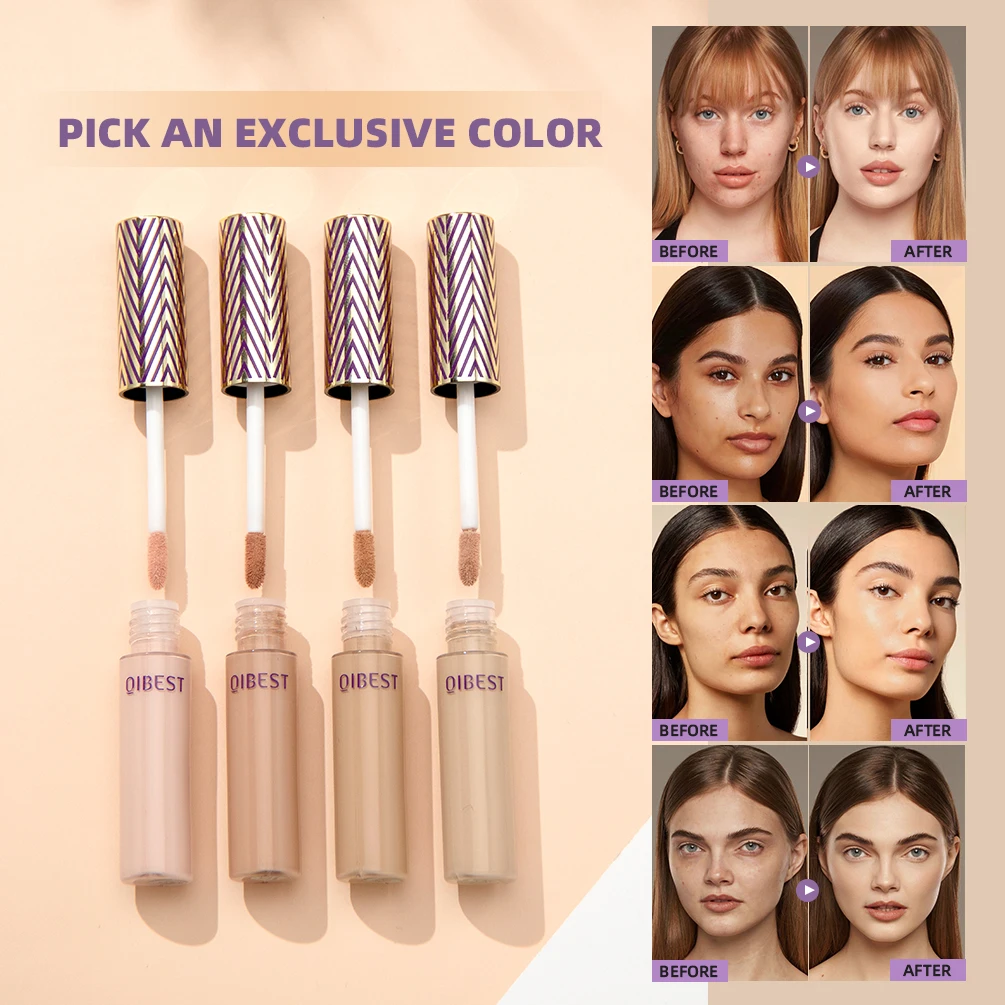 QIBEST 7ml Face Concealer Liquid Foundation Face Makeup Primer Cosmetic Anti Dark Circles Makeup Modify Corrector maquillaje