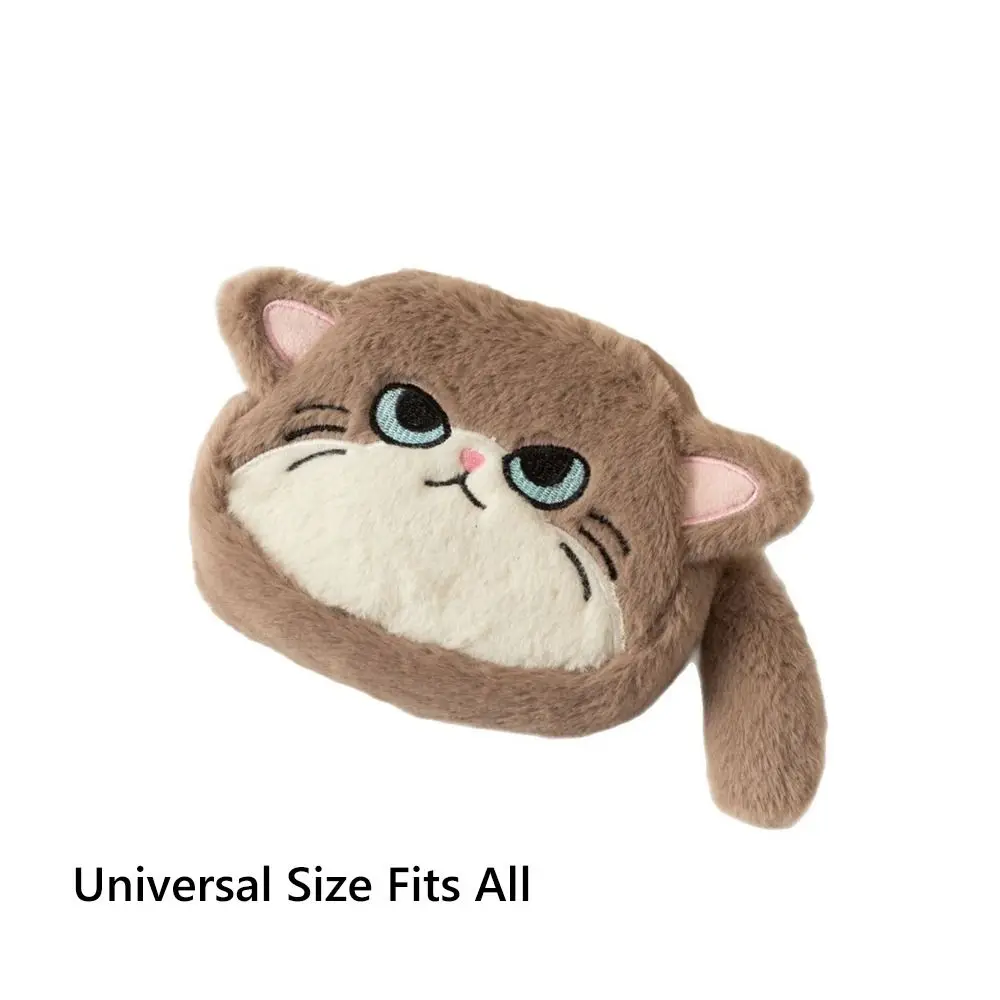 محفظة نسائية للعملات المعدنية على شكل قطة بسحاب للإغلاق، حقيبة سلسلة مفاتيح صغيرة من القطيفة الناعمة المحمولة لأحمر الشفاه للأطفال ومحافظ للعملات المعدنية