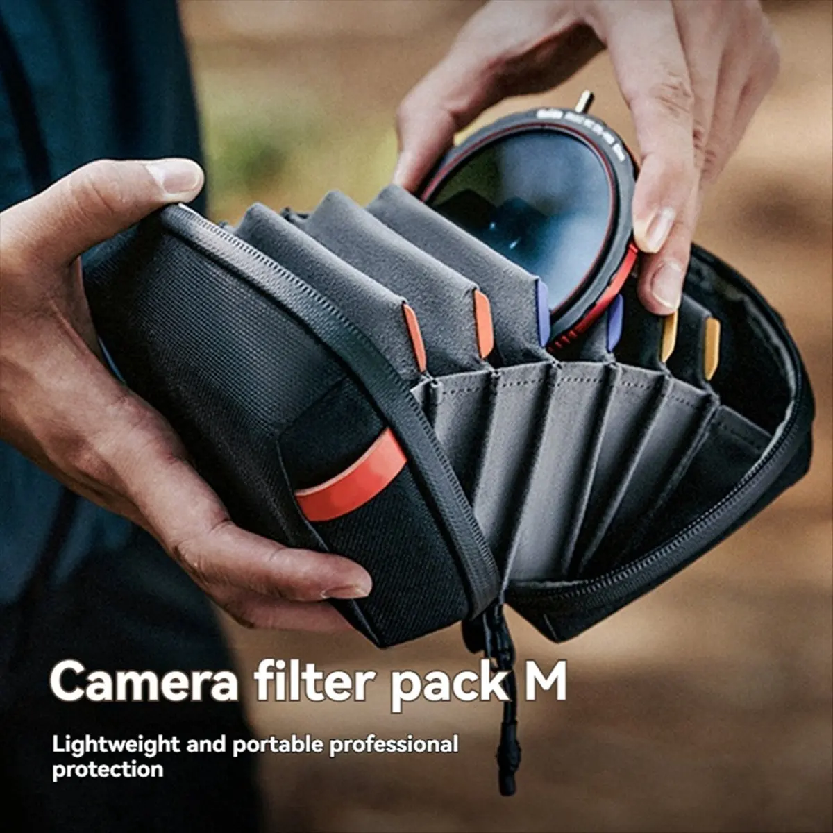 حقيبة فلتر الكاميرا، حقيبة تخزين فلتر دائري، حافظة واقية لمرشح الأشعة فوق البنفسجية وCPL مع تصميم محمول بسحابات #1