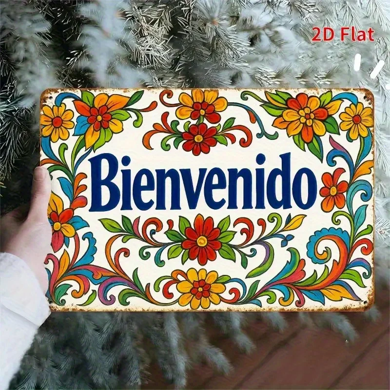 2D Flat, 1pc Spanish Welcome Sign 