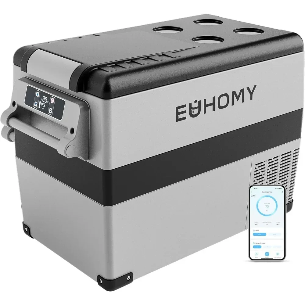 % Автомобильный холодильник, 48QT (45L) Автомобильный холодильник с электрическим охлаждением, управление через приложение, холодильник 12 В-4 ℉ ~68 ℉ , Портативный холодильник для Ca
