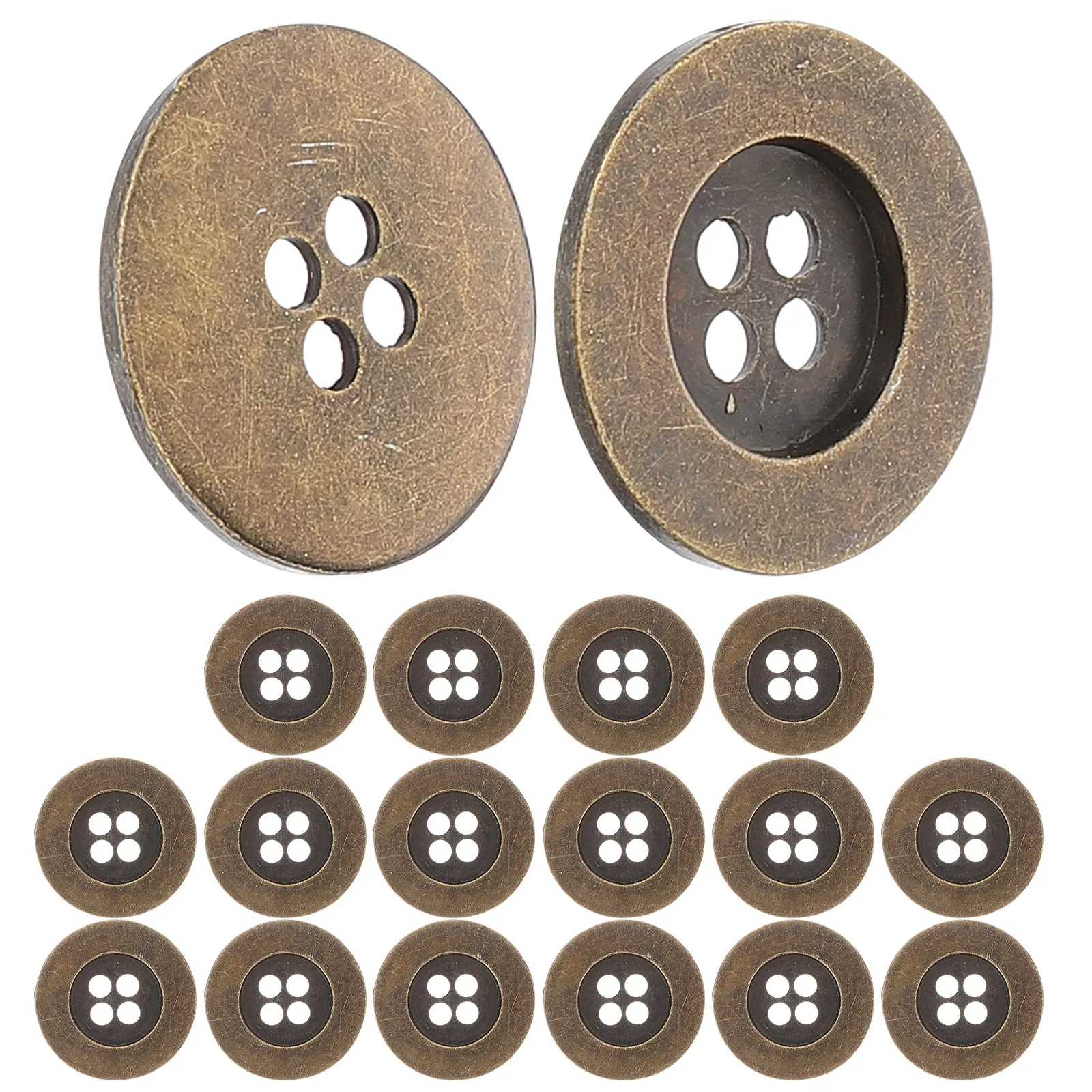 

20pcs 20mm Bronze Retro Buttons Metal DIY Sewing Clothes Accessories Jacket Coat Crafting Decor Replacement Vintage Fashion