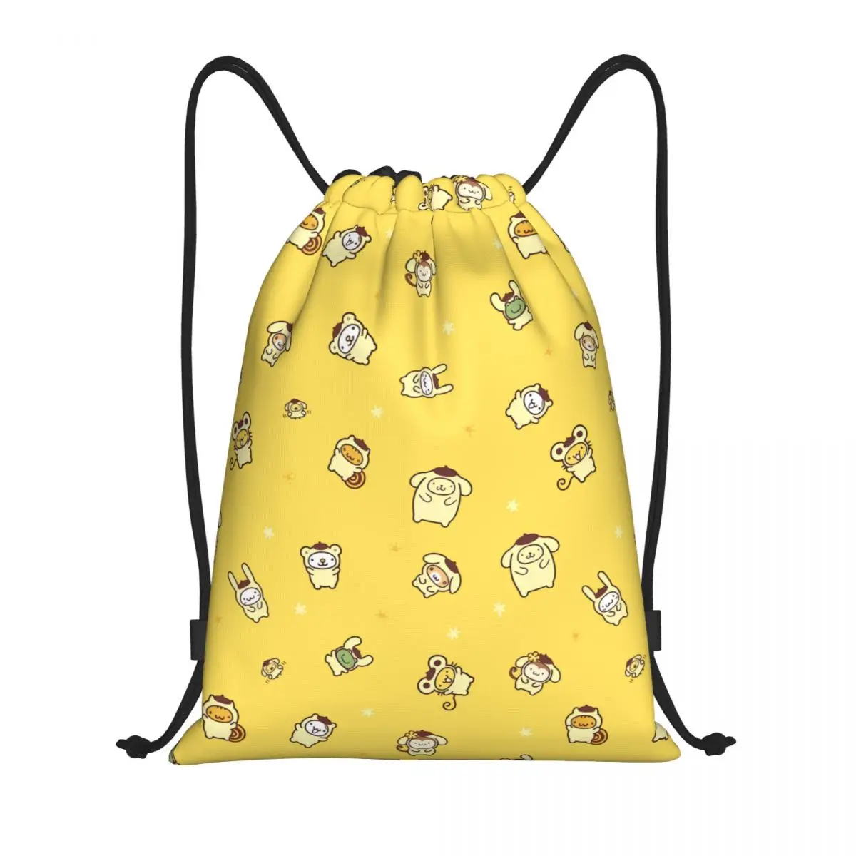 

Custom Pompompurin Drawstring Backpack Sports Gym Bag for Men Women Cute Dog Shopping Sackpack
