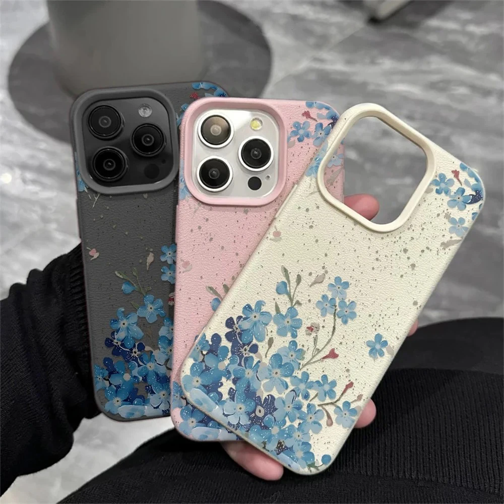 Forget‑Me‑Not Floral Case For Samsung A05S A06 A07 A15 A16 A17 A34 A35 A53 A54 A55 S23 S24 FE S25 S26 Ultra A26 A36 A56 Cover