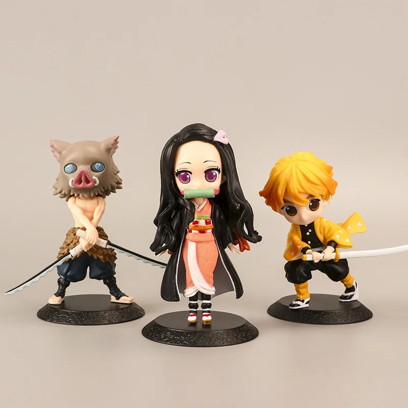 6 ชิ้น/เซ็ต Anime Demon Sayaer รูป Demon Slayer: Kimetsu no Yaiba PVC Q Posket Kamado Tanjiro Kamado Nezuko Agatsuma เครื่อง ds In Stock และ ys เทคนิคฟุต