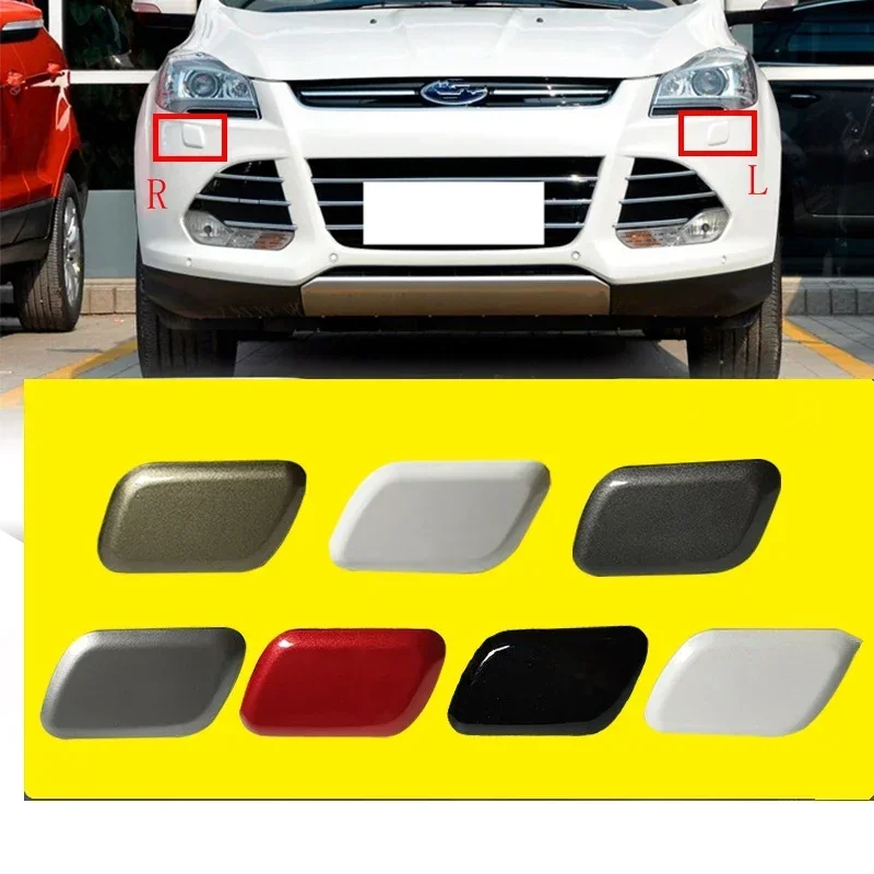 Cafoucs Front Headlight Washer Spray Jet Nozzle Cover Cap For Ford Kuga 2012 2013 2014 2015 2016