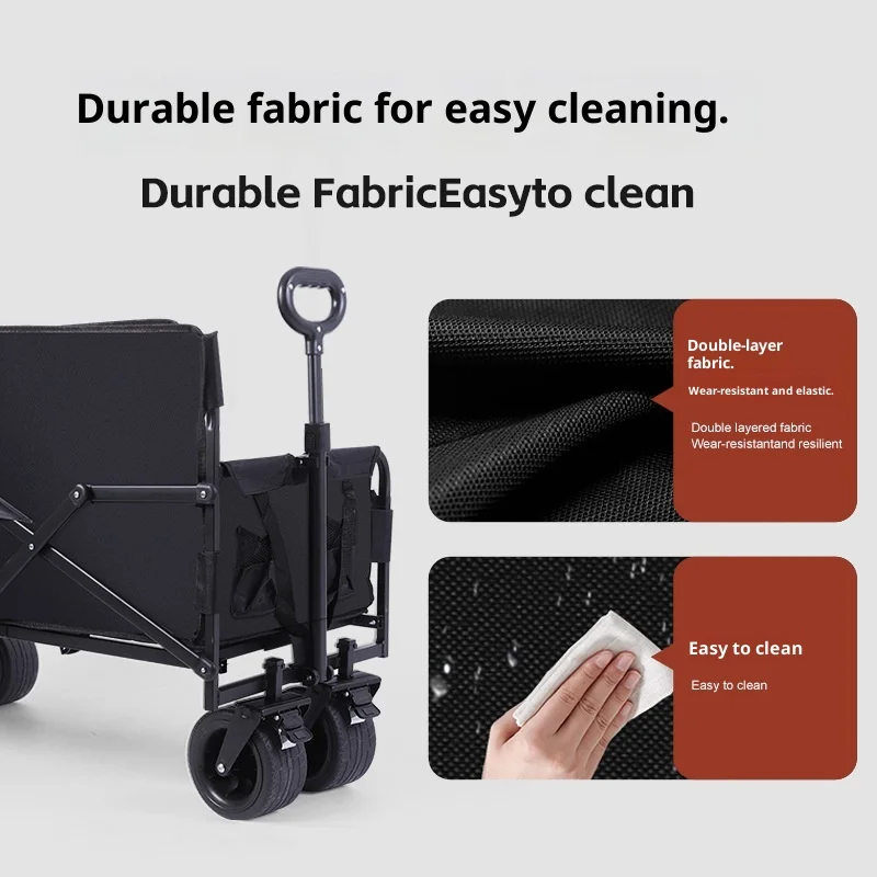 POWER LEAP Foreign Trade Outdoor Camping Trolley Foldable Four-wheel Picnic Sofa Seat Sitting Reclining Dual-purpose Camp Car Po