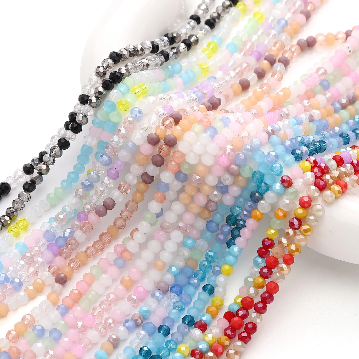 3mm About 120pcs Crystal Glass Beads Multicolor Mix Color Loose Flat Beads For DIY Necklace Bracelet Accessories Making Beads