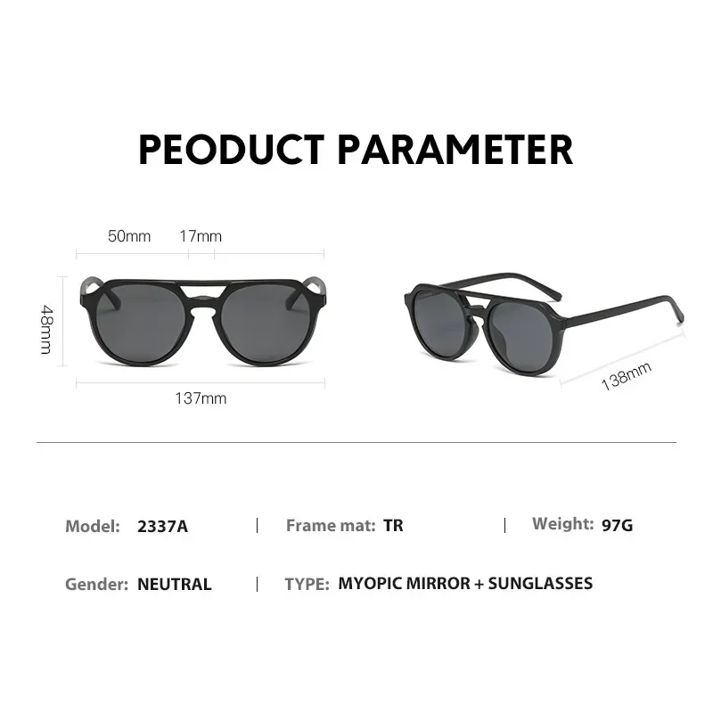 

XUKA Sports Myopia Glasses -0.5 To Sunglasses Nearsighted Women-6.0Men Magnet Clip Prescription SpectacleAstigmatism Square E