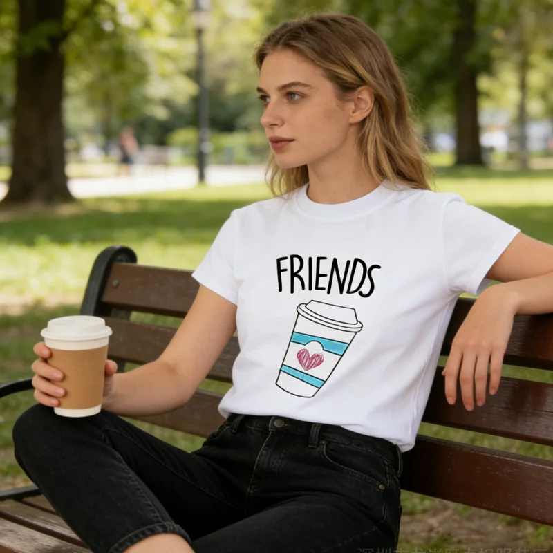 

2026 Summer T Shirt Casual Comfortable Unisex Summer Clothes Cotton Short Sleeved Cartoon Love Doughnut Print Versatile Daily