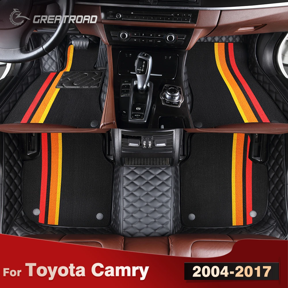 

Для Toyota Camry 2004-2017 двухслойные автомобильные коврики на заказ, автомобильный ковер, аксессуары для интерьера