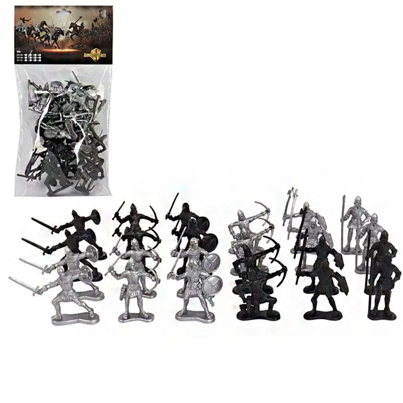 Excellent-48Pcs Simulation Action Figures Roman Medieval Knights Soldier,Men Classic Archaic Soldiers Middle Ages Warriors
