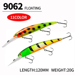 Walleye esche Deep Trolling Plug Hard Minnow Jerkbait Walleye Bass & Zander Fishing Minnow 120mm 20g Wobbler Fishing Bait Pesca