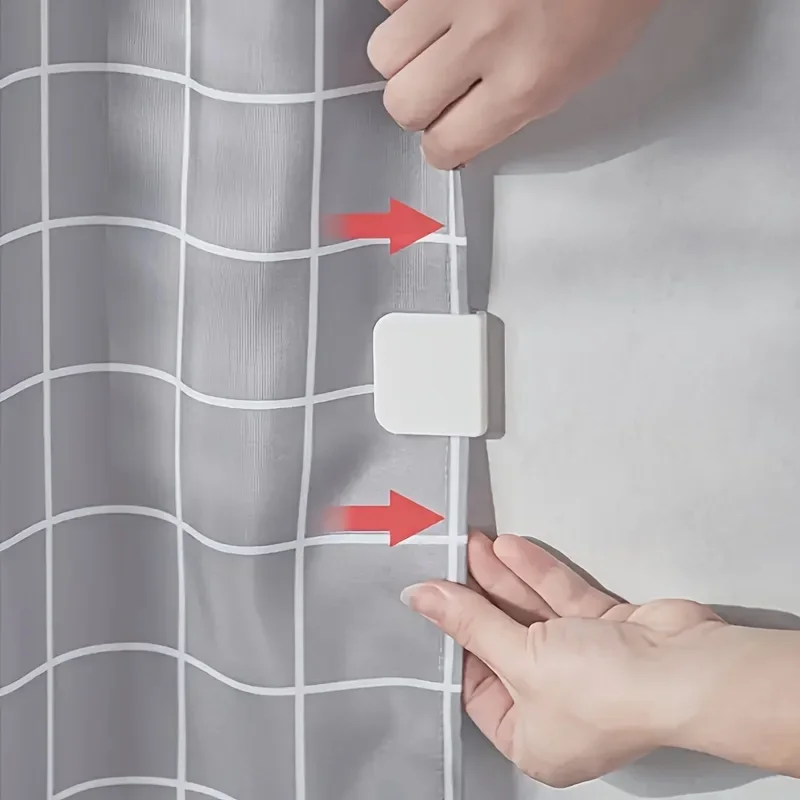 

6pcs Multifunctional Curtain Clips, Clear Plastic No Electricity Needed, Perfect for Bathroom Kitchen Window Decor
