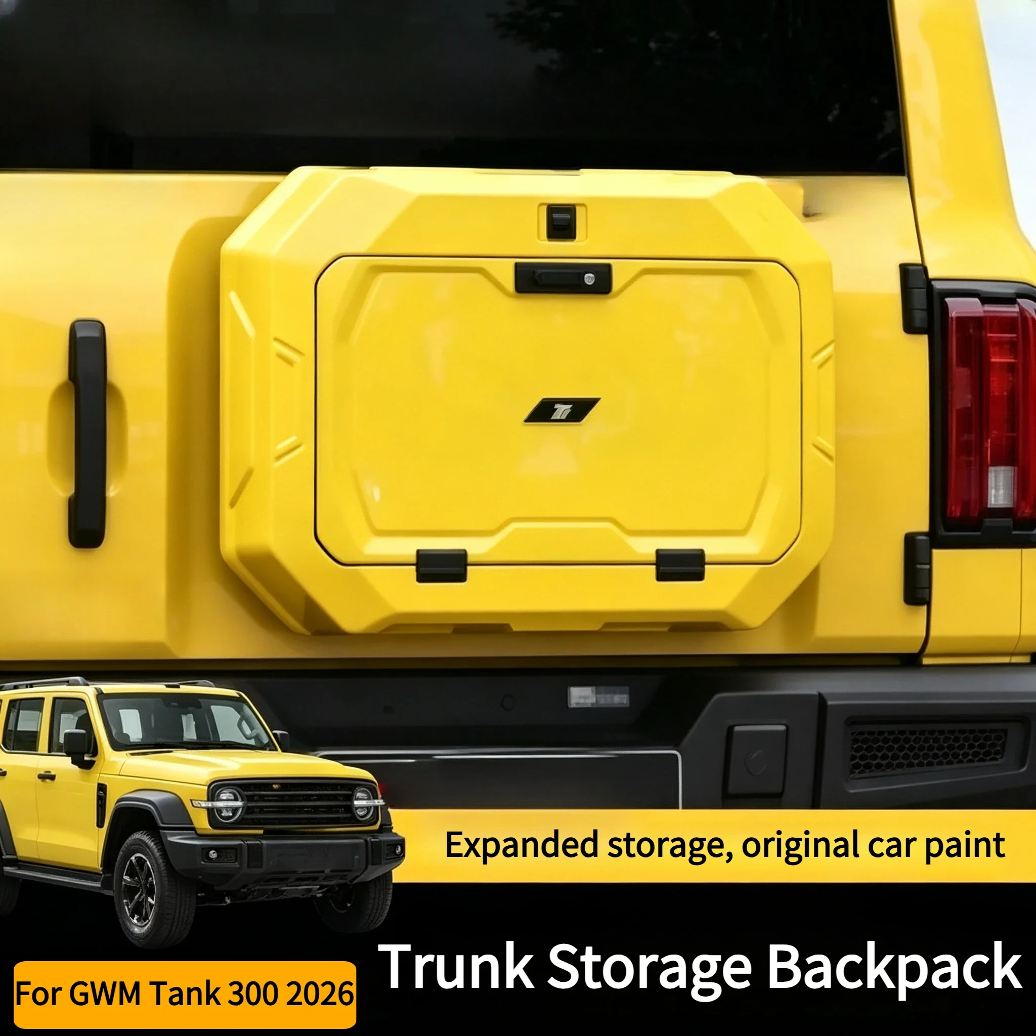 For GWM Tank 300 2026 Car Small Backpack Trunk Storage Organizer Modified Replacement Spare Tire Cover Decorative Backpack