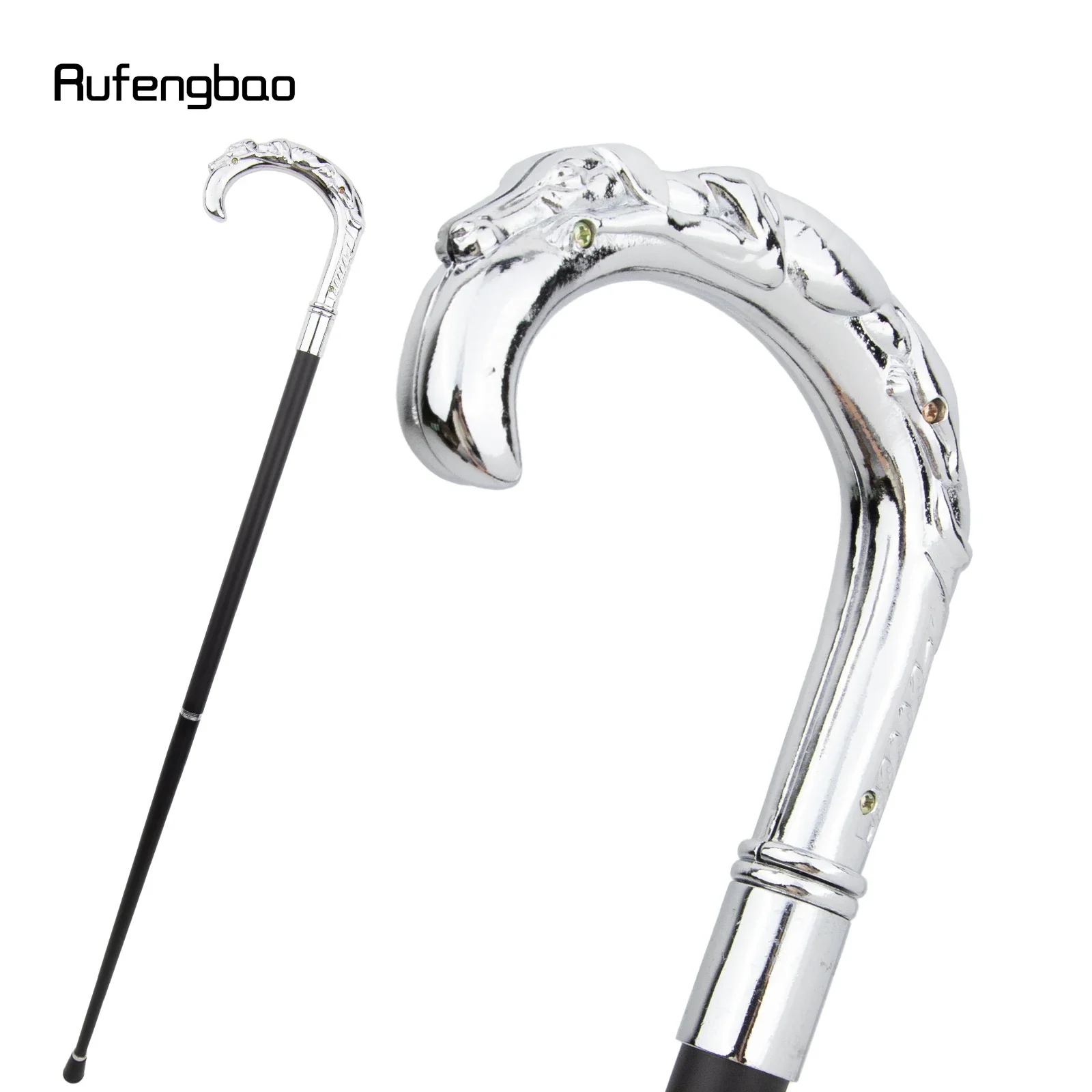 White Luxury Dog Top Handle Fashion Stick for Party Cane Elegant Crosier Knob Walking Stick 93cm  Performance Stage Cane