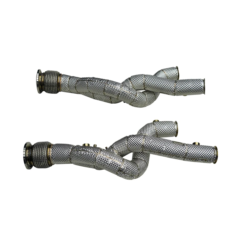 

Stainless Steel Exhaust Downpipe for Lamborghini Aventador SVJ Straight Pipe with Heat Shield
