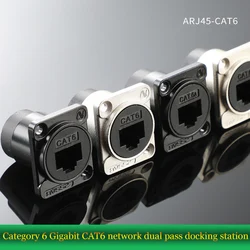 1 Pc RJ45 Network Connetor CAT5E CAT6 CAT6A Gigabit 10GE Round D Type Crimping Docking Base CAT3 RJ11 4 Core Telephone Socket