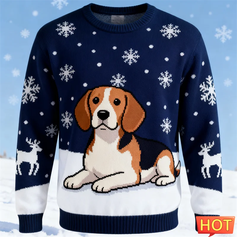 2026 جديد بيغل الجرافيك القبيح عيد الميلاد سترة موضة عطلة ارتداء ثلاثية الأبعاد مطبوعة عيد الميلاد بلوزات عادية المتضخم للجنسين البلوز