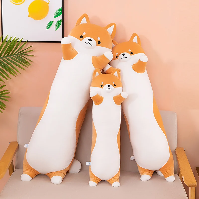 

50-110cm Kawaii Shiba Inu Dog Long Plush Throw Pillow Soft Stuffed Animal Puppy Cartoon Toys Baby Accompany Dolls for Girls Gift