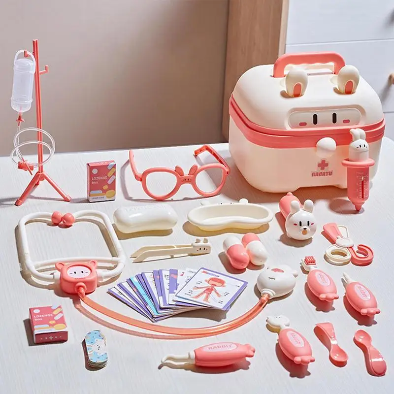 Kit de brincadeira de médico para crianças com brinquedo médico, caixa de simulação de dentista, jogo educativo para meninas, brinquedo estetoscópio para crianças