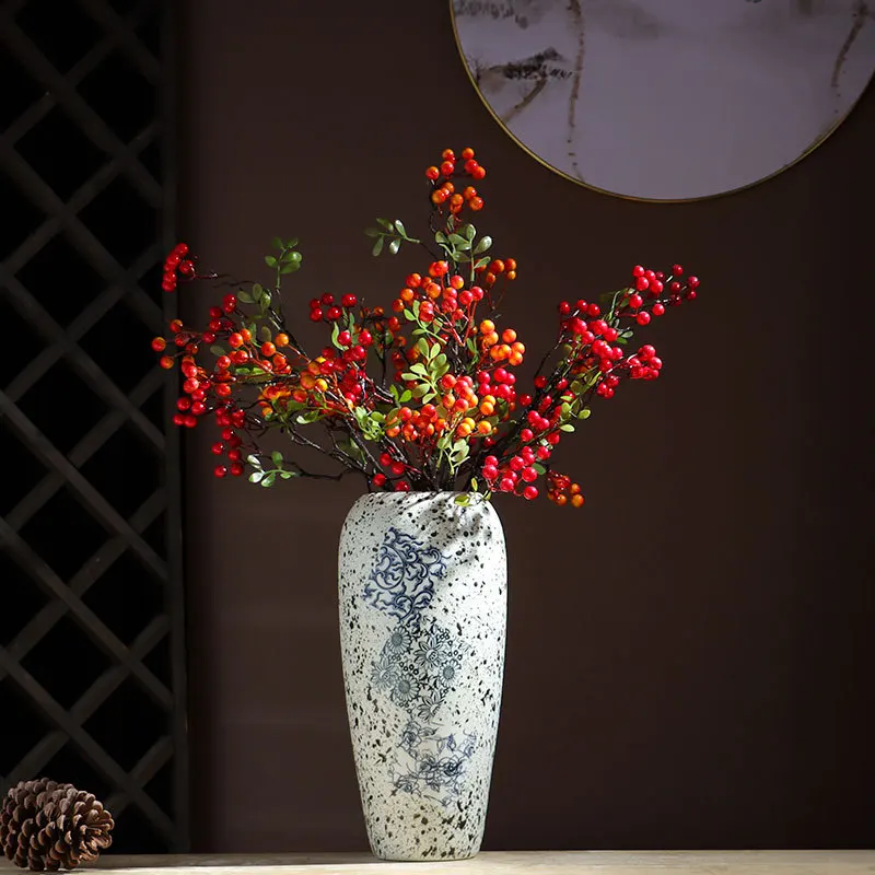 Modern minimalist simulation of dried flowers, ceramic vases, flower arrangements