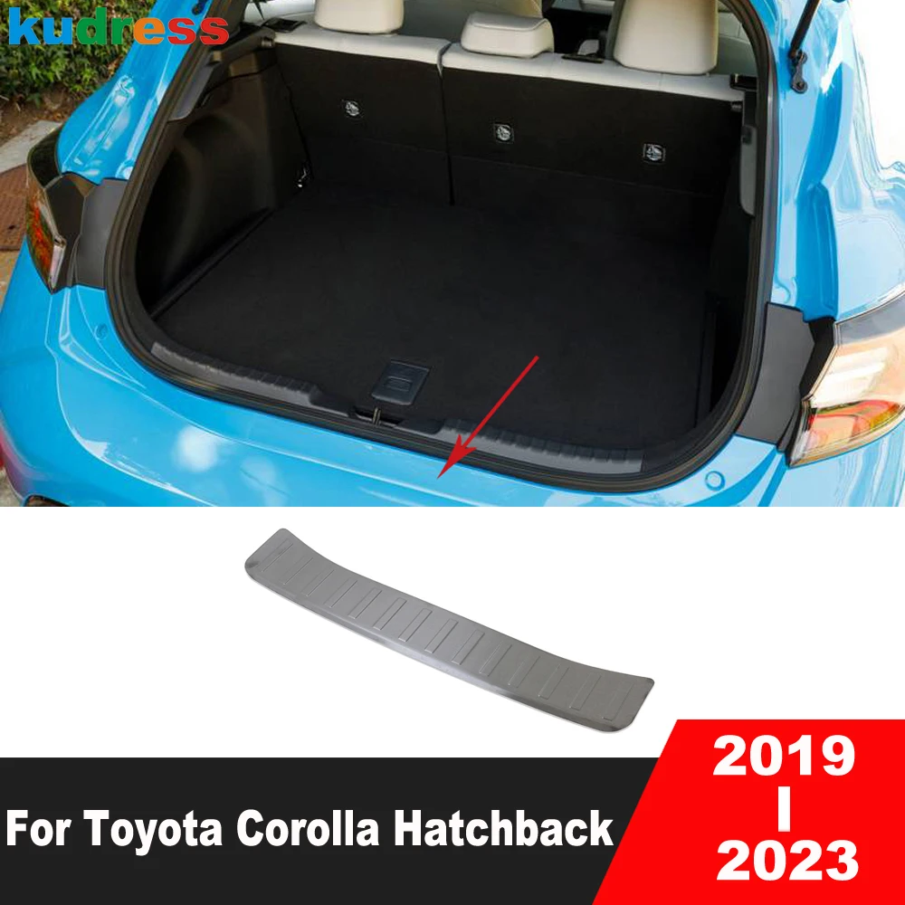 For Toyota Corolla Hatchback 2019-2022 2023 Steel Rear Trunk Bumper Cover Trim Tailgate Door Sill Plate Guard Car Accessories