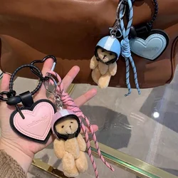 Cute Electric Car Bear Key Pendant 2024 New Trend Dachshund Handing Pendant Plush  Pendant Girls School Bag Pendant
