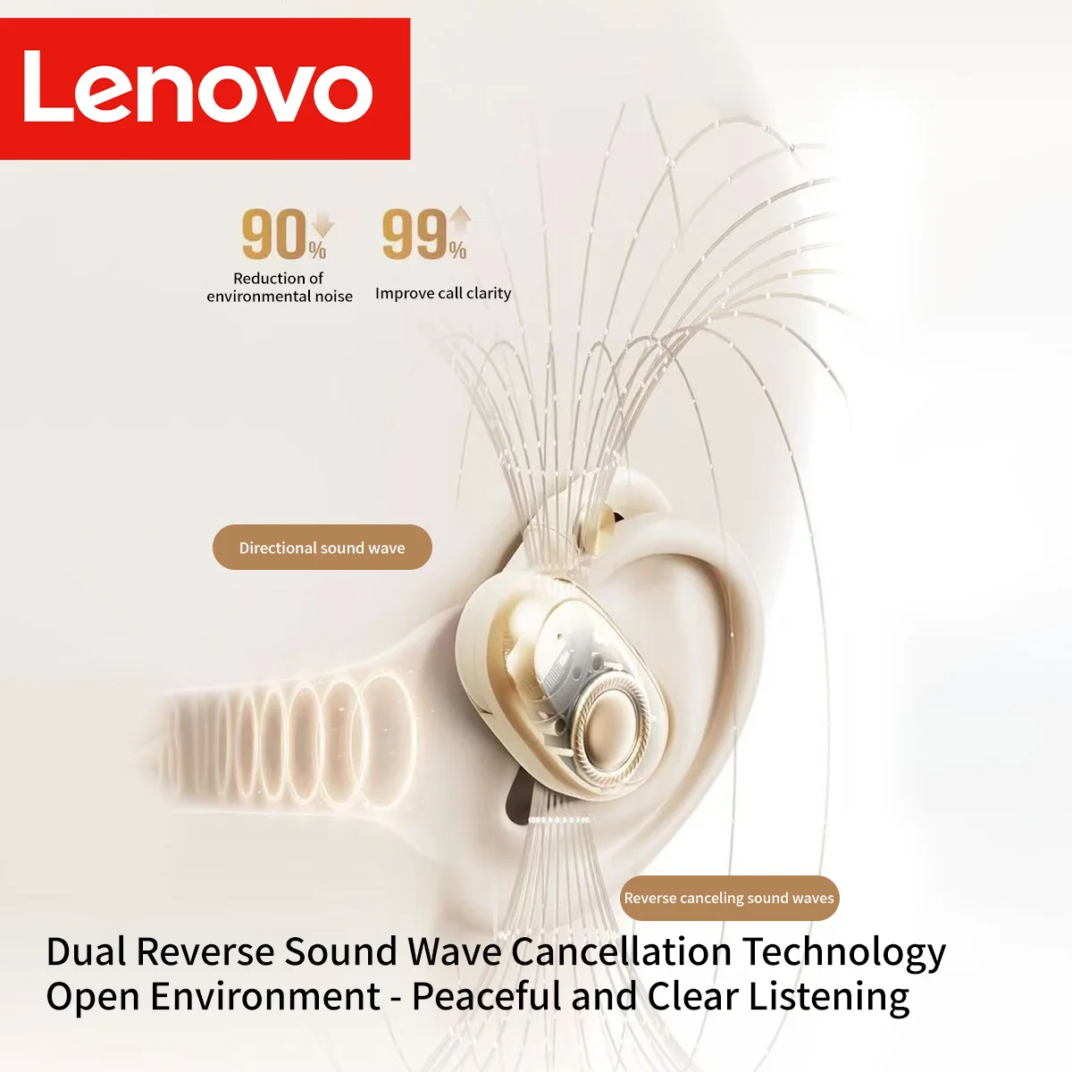Lenovo EA366 Earhook Headphones Bone Conduction Wireless Bluetooth HD Stereo Music Game Noise Reduction Earphones Sport Earbuds view 4