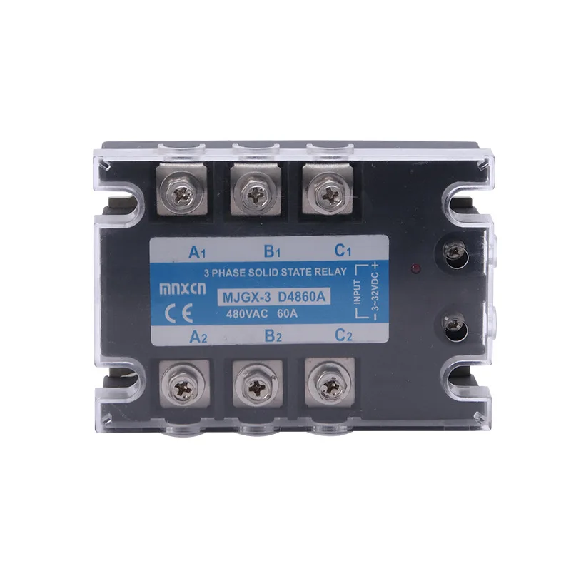 MZMW Three-phase Solid State Relay MJGX-3/JGX-3/SSR-3-10DA/25DA/40DA/50DA/60DA/80DA DC Control AC 480VAC 3-32VDC 100A 120A 200A