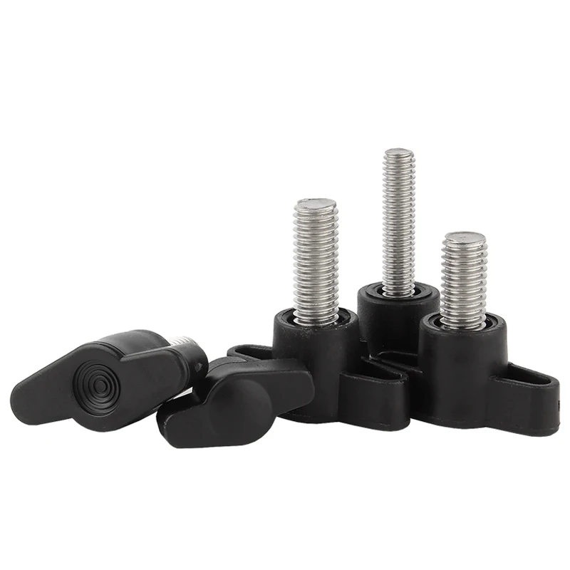 T ハンドルネジ M4 M5 M6 M8 304 ステンレス鋼 S タイプナイロンプラスチックヘッドハンドル親指ネジ蝶プラスチックヘッドハンドノブボルト