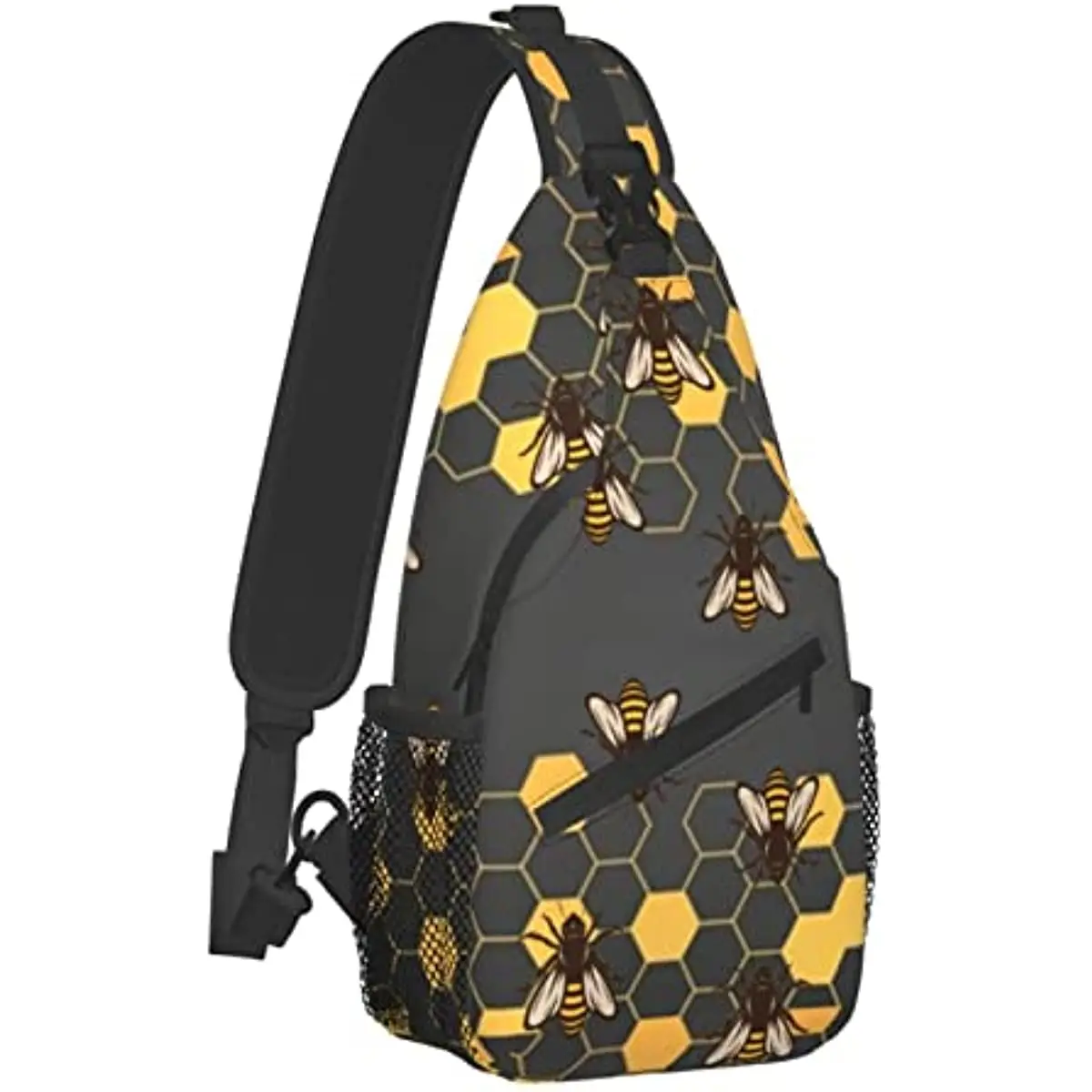 Bee Sling Bag Crossbody Travel Hiking Bags Mini Chest Backpack Casual Shoulder Daypack for Women Men Lightweight