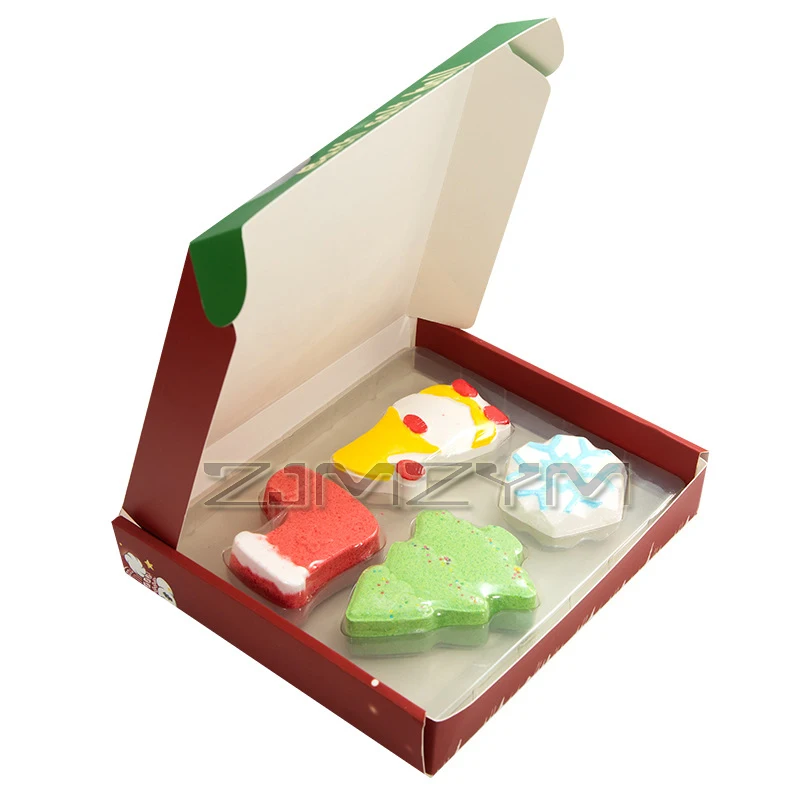 4 개/대 크리스마스 목욕 공 480G 에센셜 오일 목욕 소금 공 바디 스트레스 릴리프 엑스 폴리 에이 팅 모이스춰 라이징 향수 스파