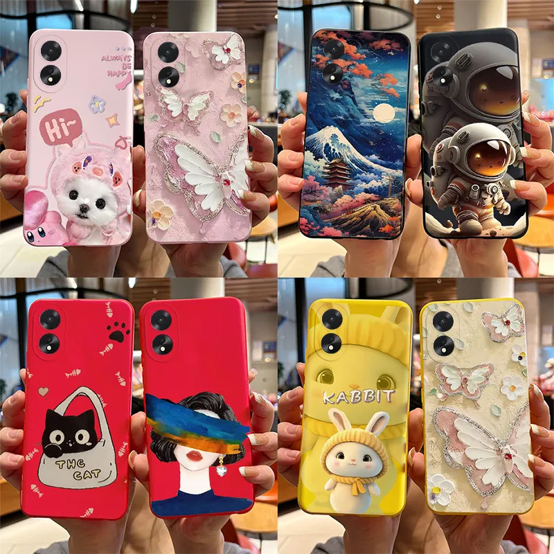 Shockproof Case For OPPO A38 A18 Silicone Phone Case Popular Astronaut Soft Back Cover For OPPOA38 CPH2579 Funda A 38 A 18 Etui